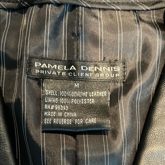 Pamela Dennis Black Leather Jacket Sleek Sophisticated Design - Picture 2 of 7